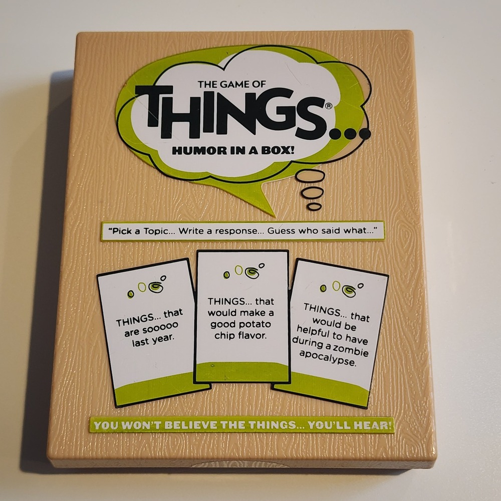 The Game of THINGS Humor In A Box Party Game Wood Case Edition Adult Teen